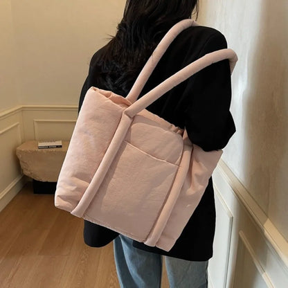 Large Capacity Nylon Shoulder Tote Bag - BAGS