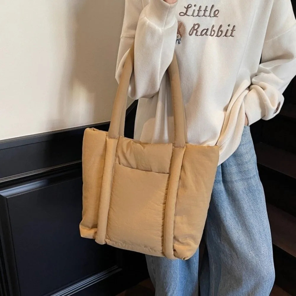 Large Capacity Nylon Shoulder Tote Bag - BAGS