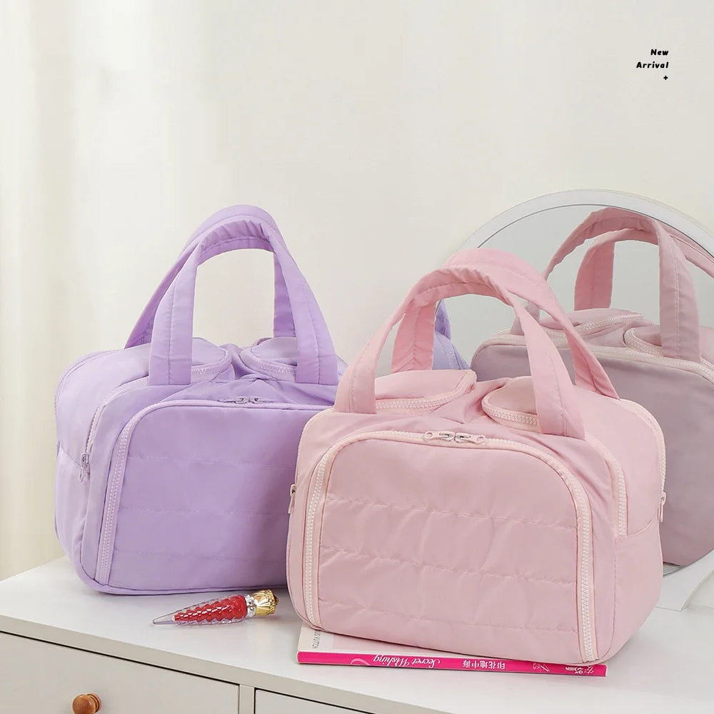 Large Capacity Travel Makeup Bag With Compartments - BAGS